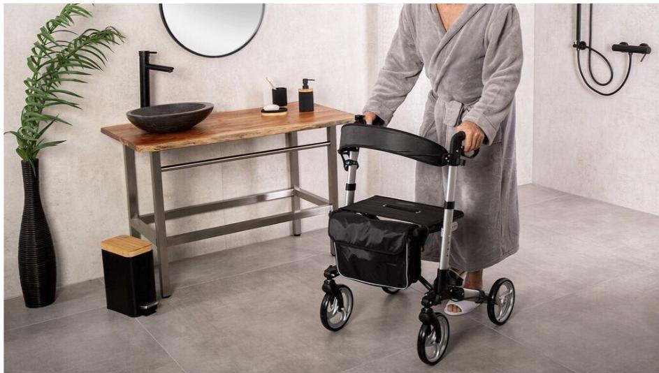 Dubbel Opvouwbare Rollator Incl. zitje & boodschappentas, Diversen, Rollators, Ophalen, N, N, Nieuw