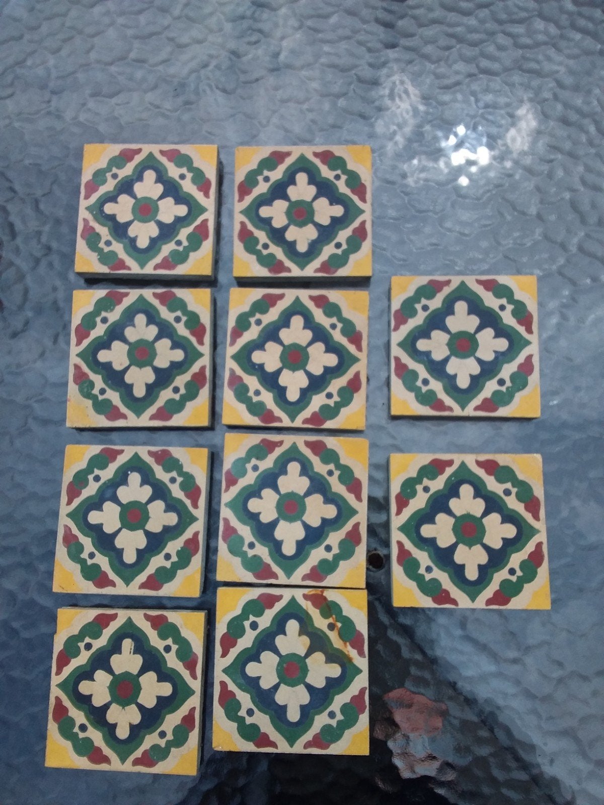 10 antieke cement tegeltjes, Antiek en Kunst, Ophalen of Verzenden