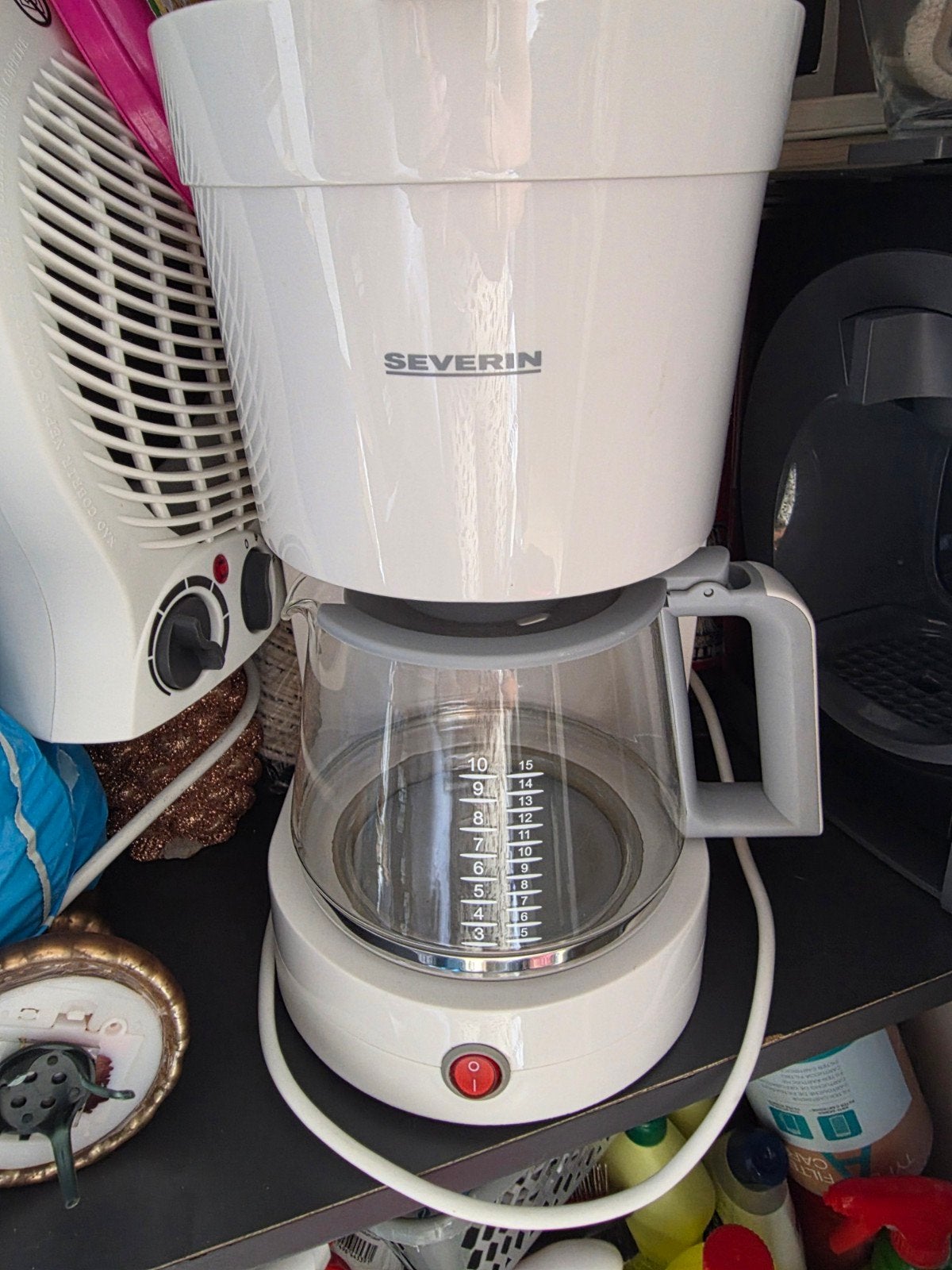 Severin Koffiezetapparaat - Wit, Goede Staat, Gebruikt, 10 kopjes of meer, Koffiemachine, Gemalen koffie