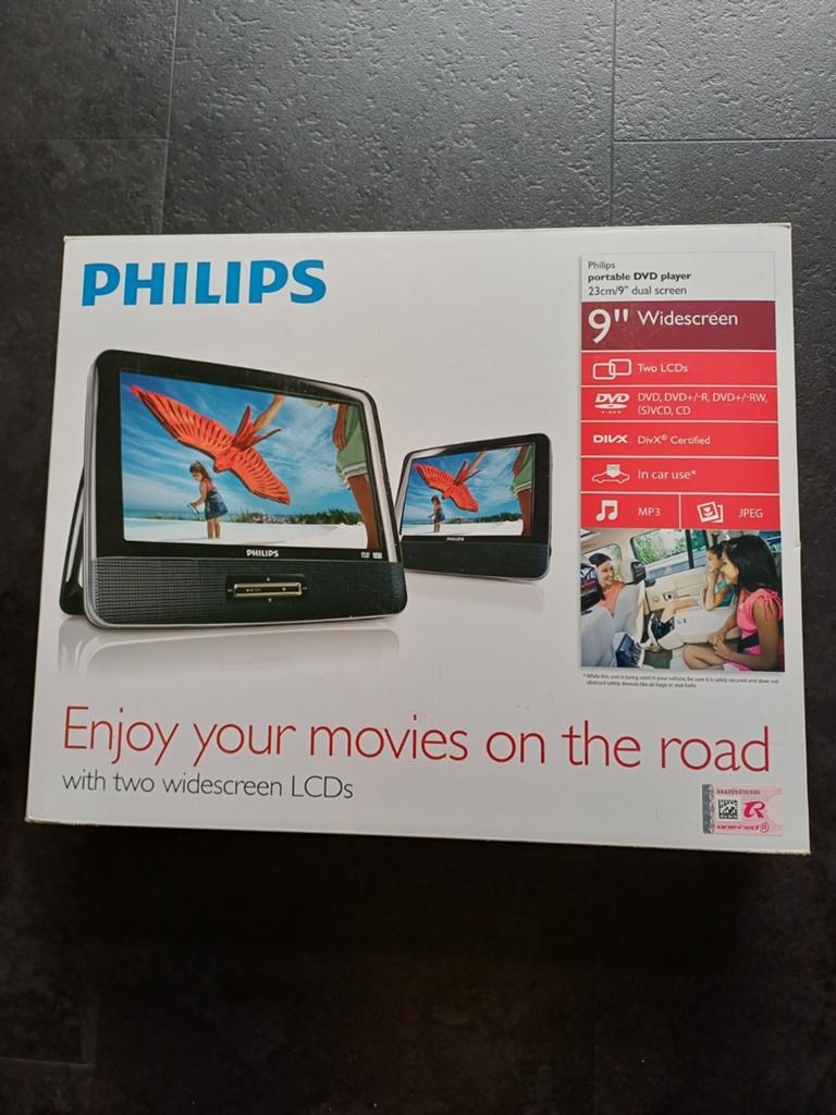 Philips Draagbare DVD Speler met Dubbel Scherm, Dvd-speler, Philips, Draagbaar, Ophalen of Verzenden