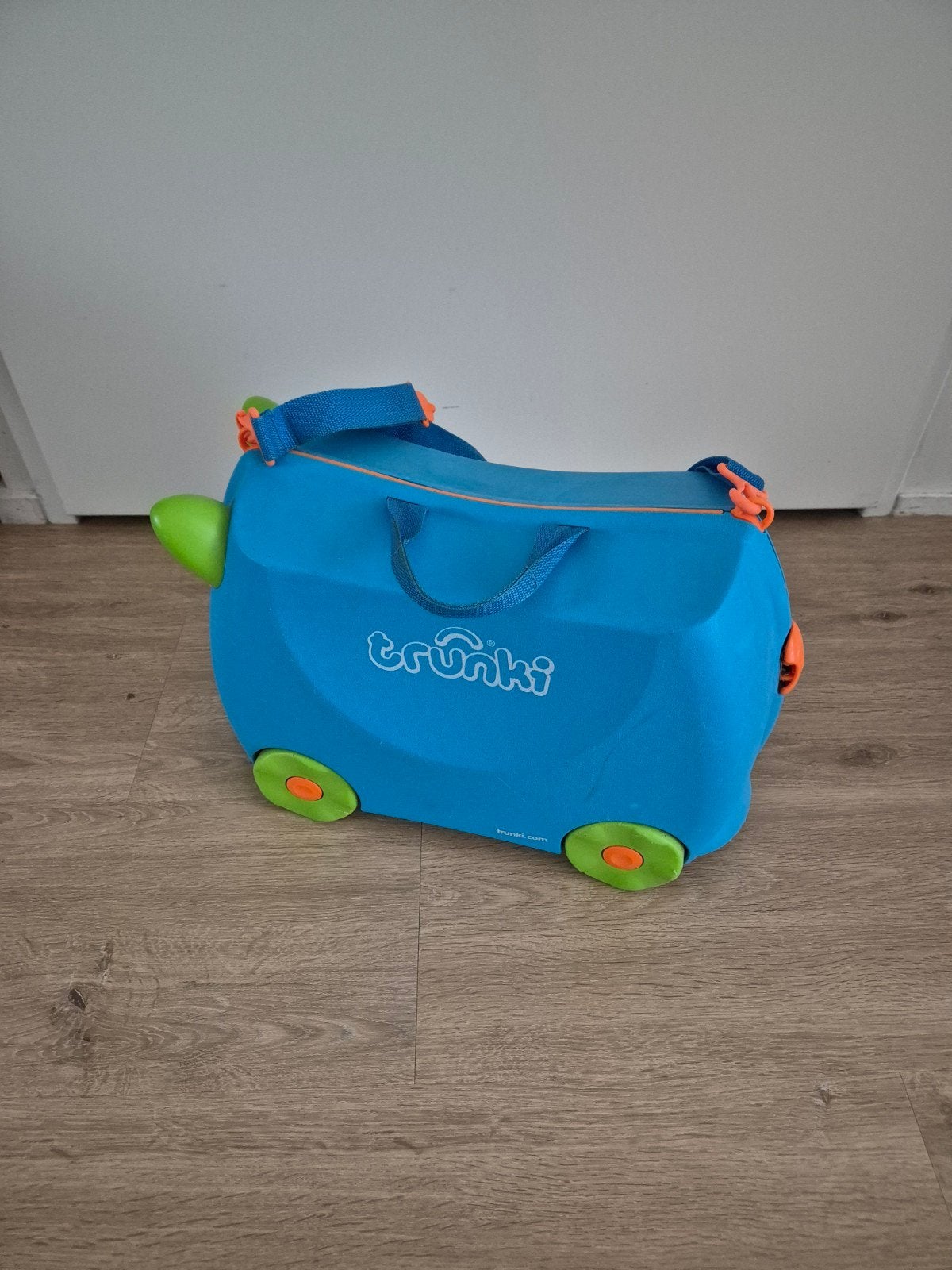 Trunki kinder koffer blauw met wieltjes, Ophalen, Gebruikt, Wieltjes