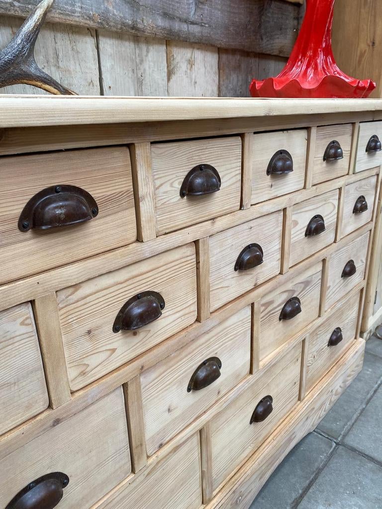Landelijk Oud grenen kast ondiepe ladekast dressoir, Antiek en Kunst, Antiek | Meubels | Kasten, Ophalen