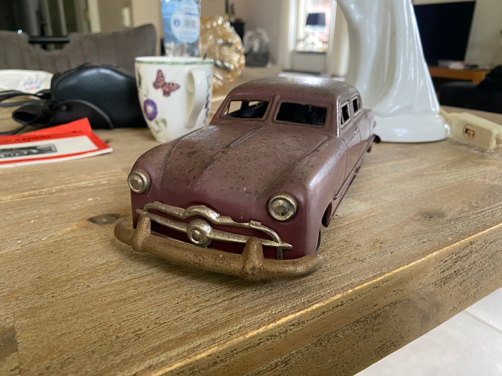 US Zone SG Gunthermann Ford Sedan 1950 blik, Antiek en Kunst, Antiek | Speelgoed, Ophalen of Verzenden