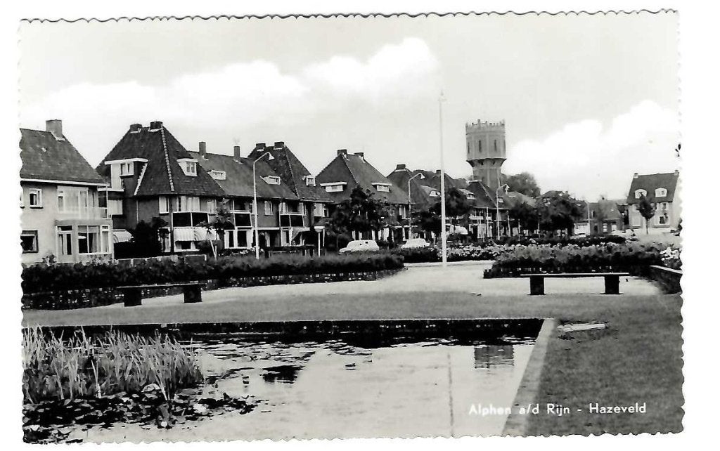 Alphen aan den Rijn - Hazeveld met watertoren, Verzenden, 1940 tot 1960, Ongelopen, Zuid-Holland