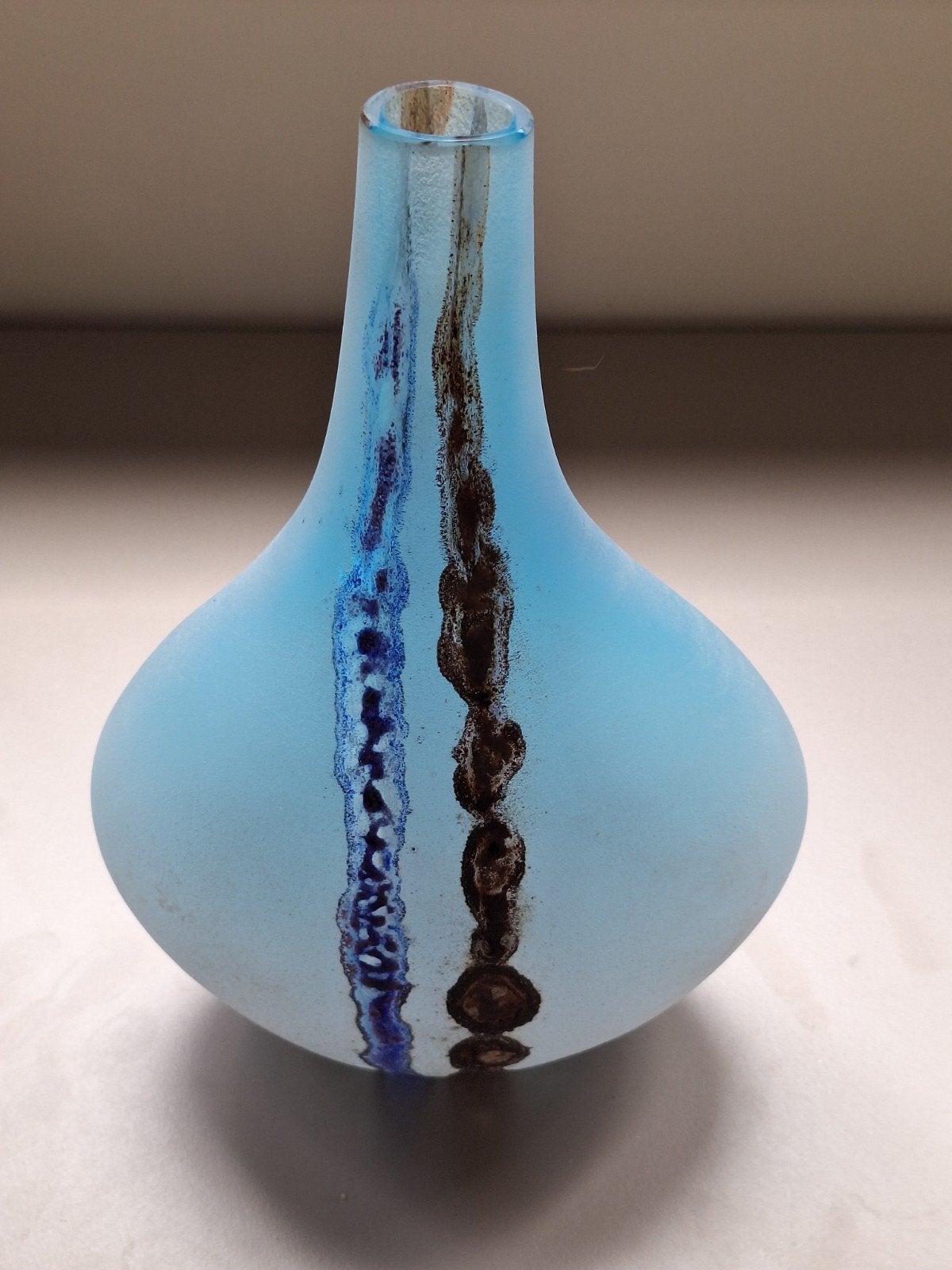 Murano Glasvaas-Alfredo Barbini-Scavo Techniek-gesigneerd, Ophalen of Verzenden