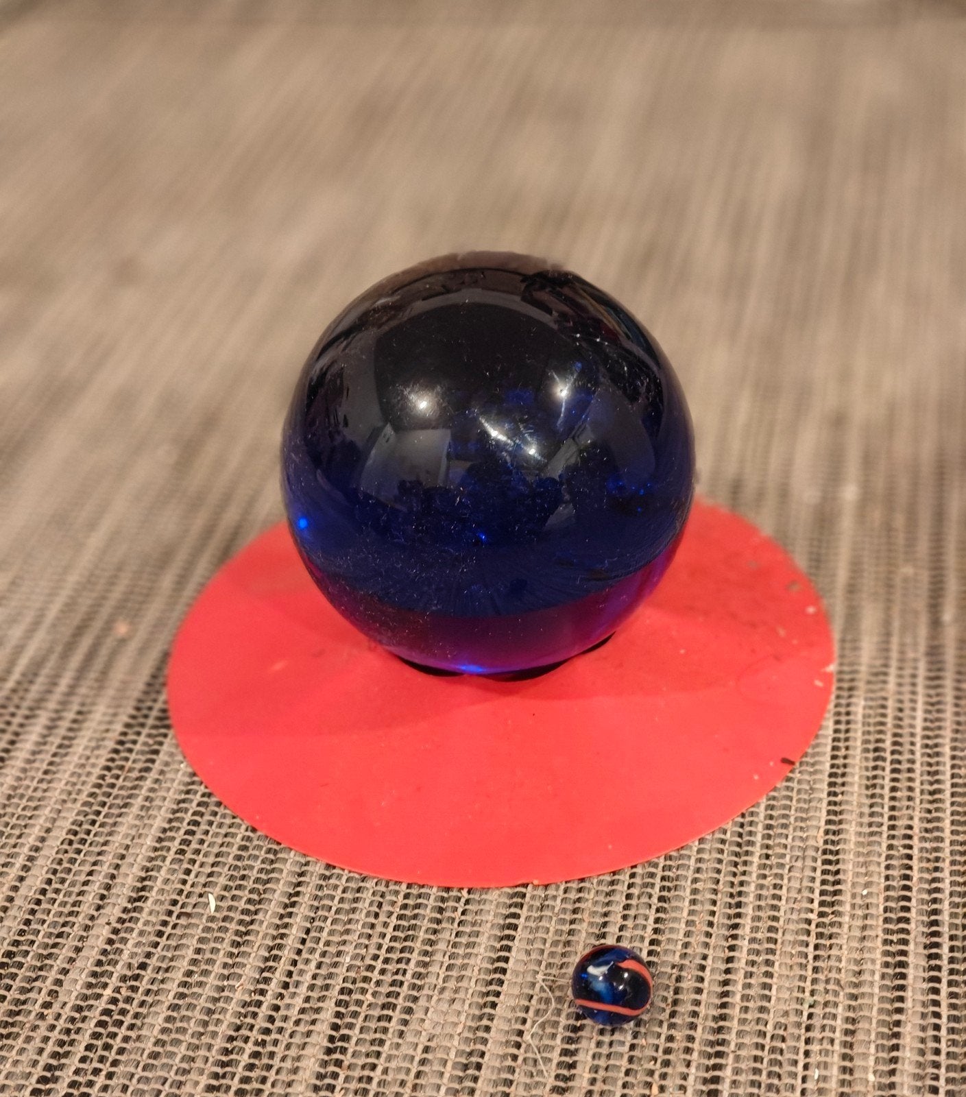 Mega Grote Stuiter Knikker - Blauw Glas, Ophalen, Zo goed als nieuw, Jongen of Meisje