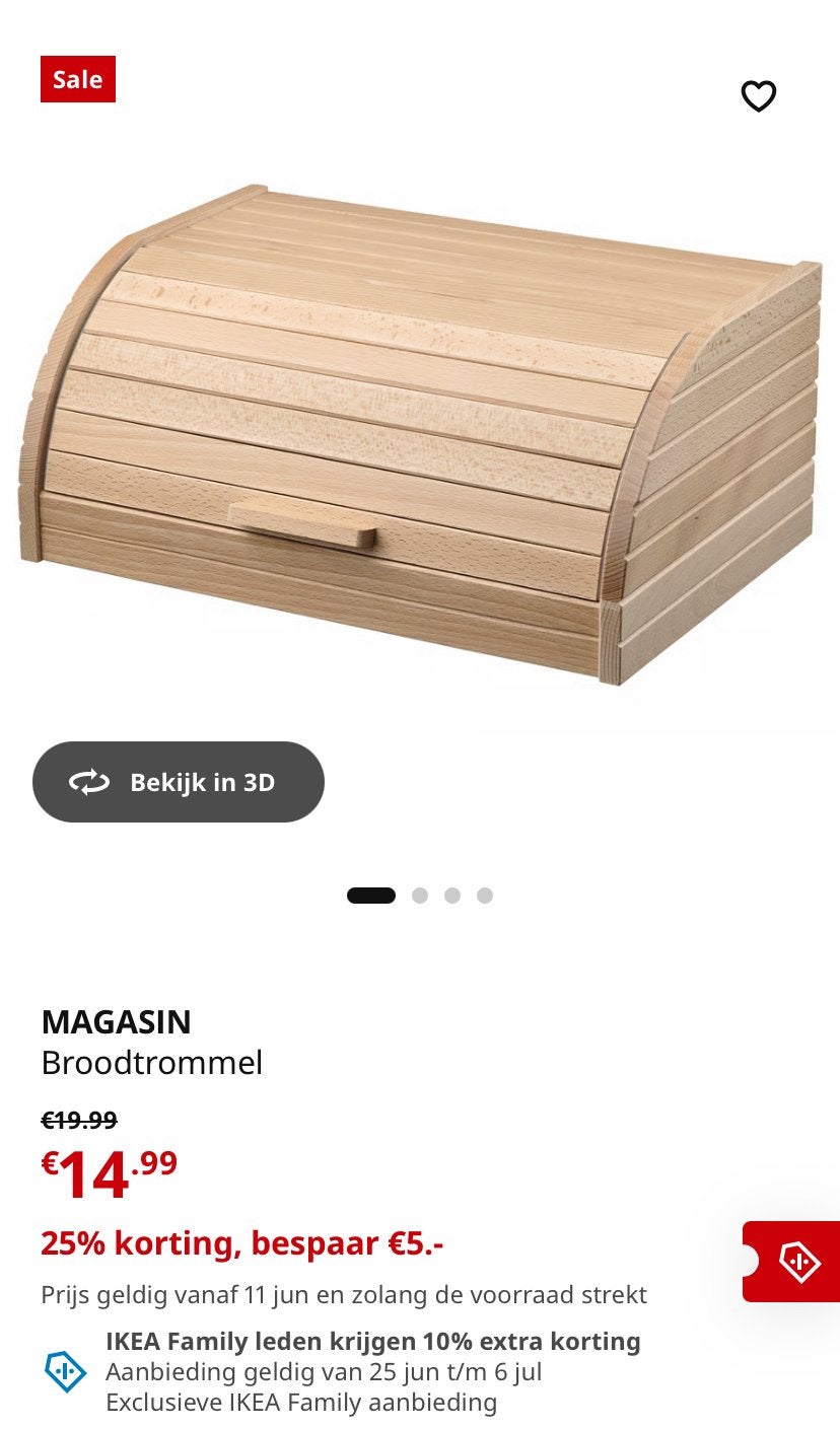Ikea broodtrommel MAGASIN, Ophalen, Zo goed als nieuw