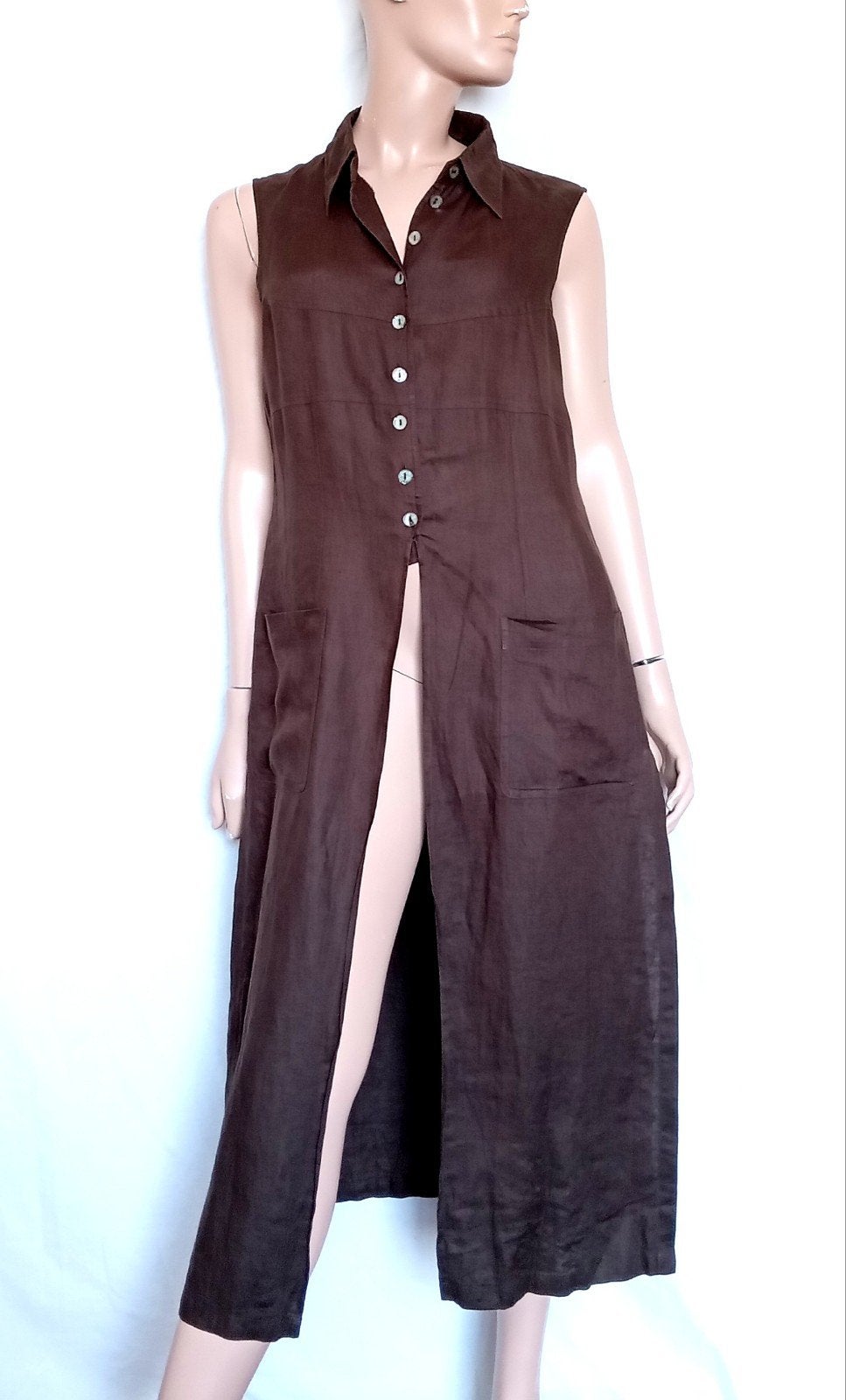 MADELEINE LINNEN Blouse , Maat 40, Ophalen of Verzenden, Zo goed als nieuw, Maat 38/40 (M), Bruin
