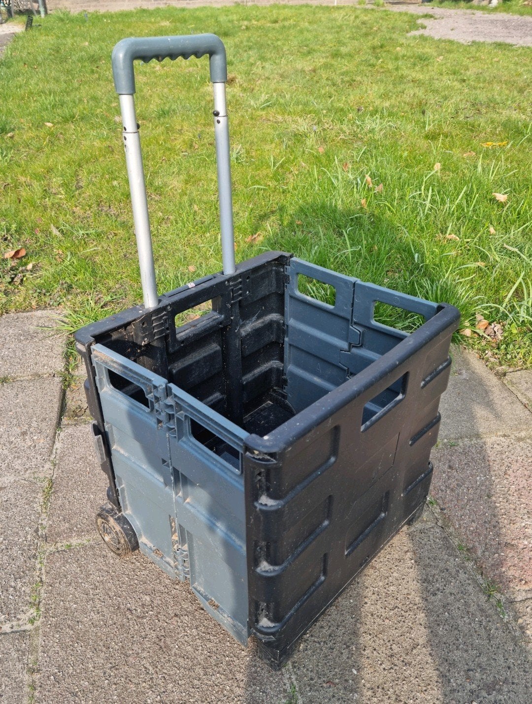 Opvouwbare boodschappen trolley vouw krat op wielen vouwkrat, Opvouwbaar, Minder dan 35 cm, Minder dan 50 cm, Ophalen of Verzenden