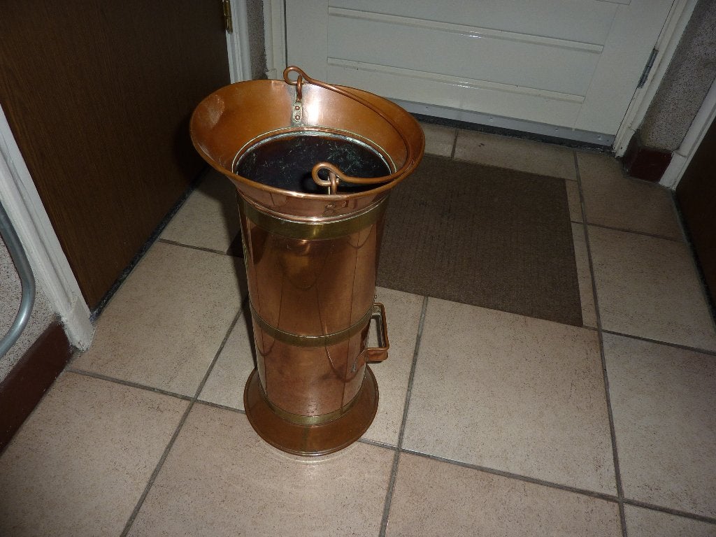 antieke koperen kolenkit paraplubak, Ophalen of Verzenden, Koper
