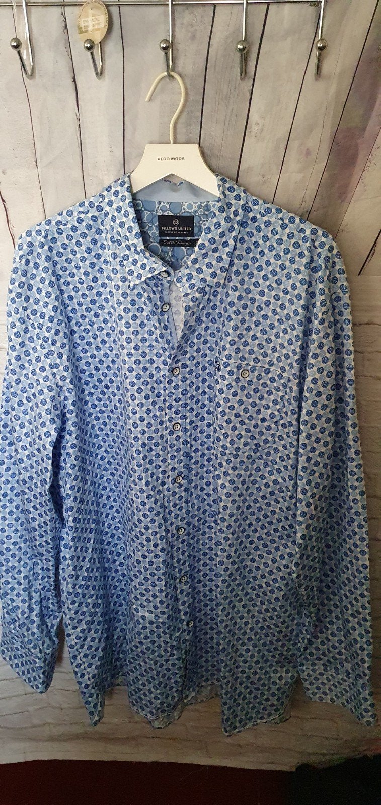 fellows united overhemd  mt 4xl, Kleding | Heren, Verzenden, Nieuw, Blauw, Overige halswijdtes