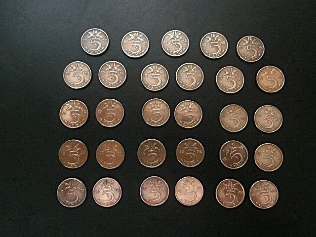 Munten 5 Cent Nederland 1950 - - 1980 / 29x, Verzenden, Koningin Juliana, 5 cent, Setje