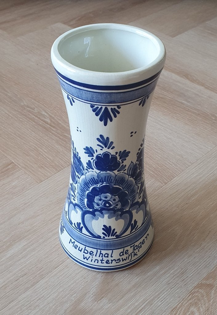 Vintage Delfts Blauwe Vaas - Quo Vadis Gouda, Ophalen of Verzenden