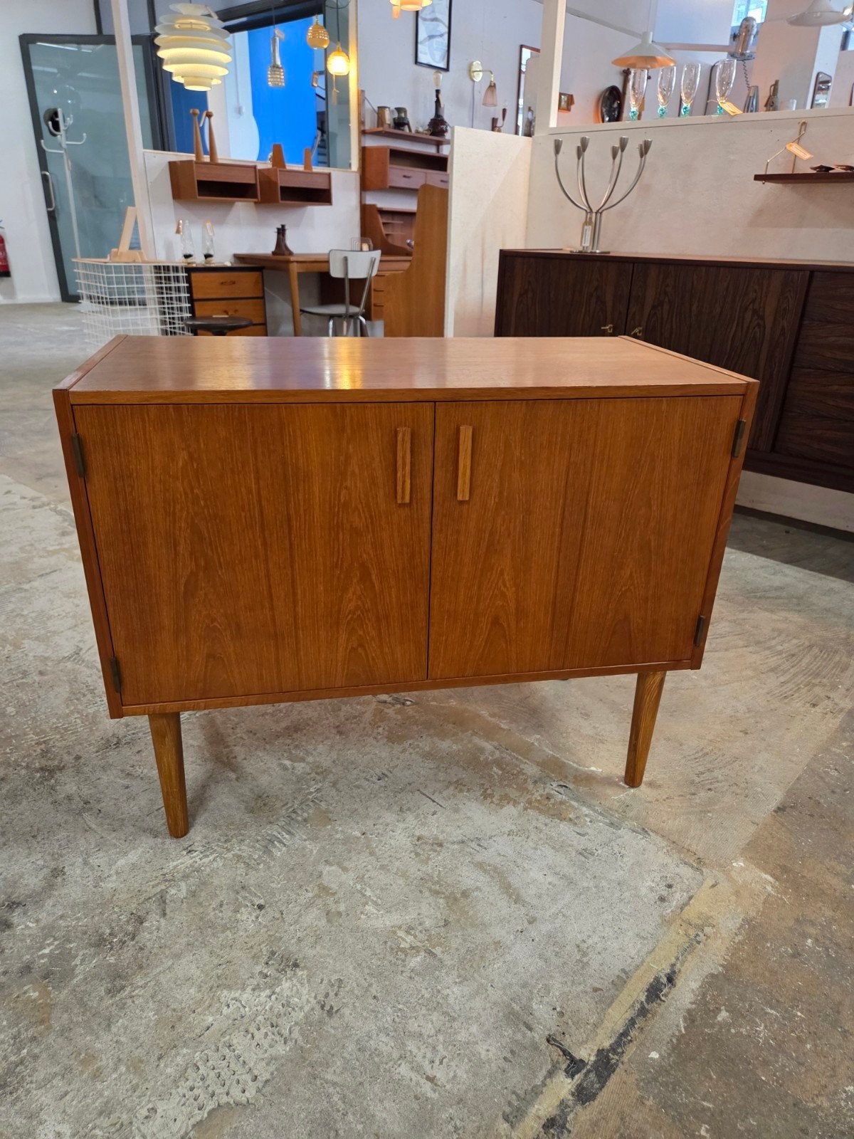 Vintage Mid-Century Deense kast dressoir teak, Ophalen, Gebruikt, 50 tot 100 cm, X