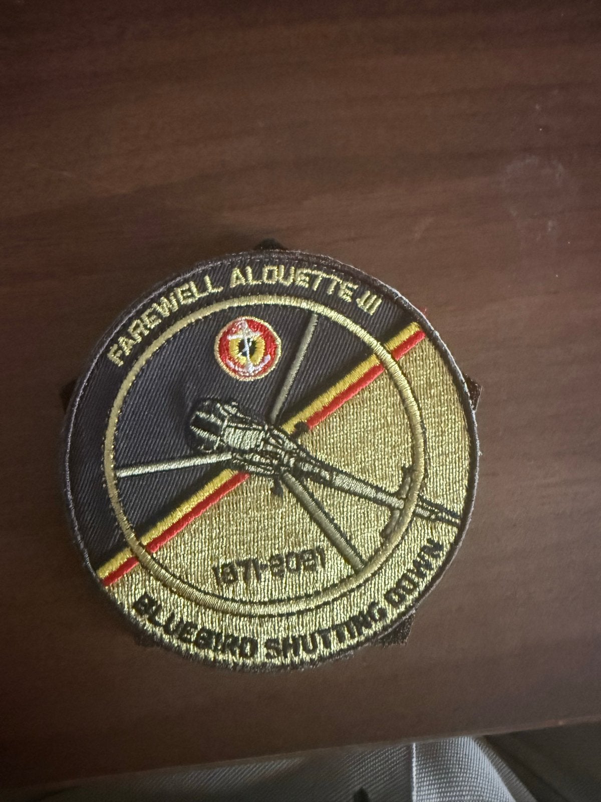 Farewell Alouette III 'Bluebird Shutting Down' Patch, Verzenden, Zo goed als nieuw