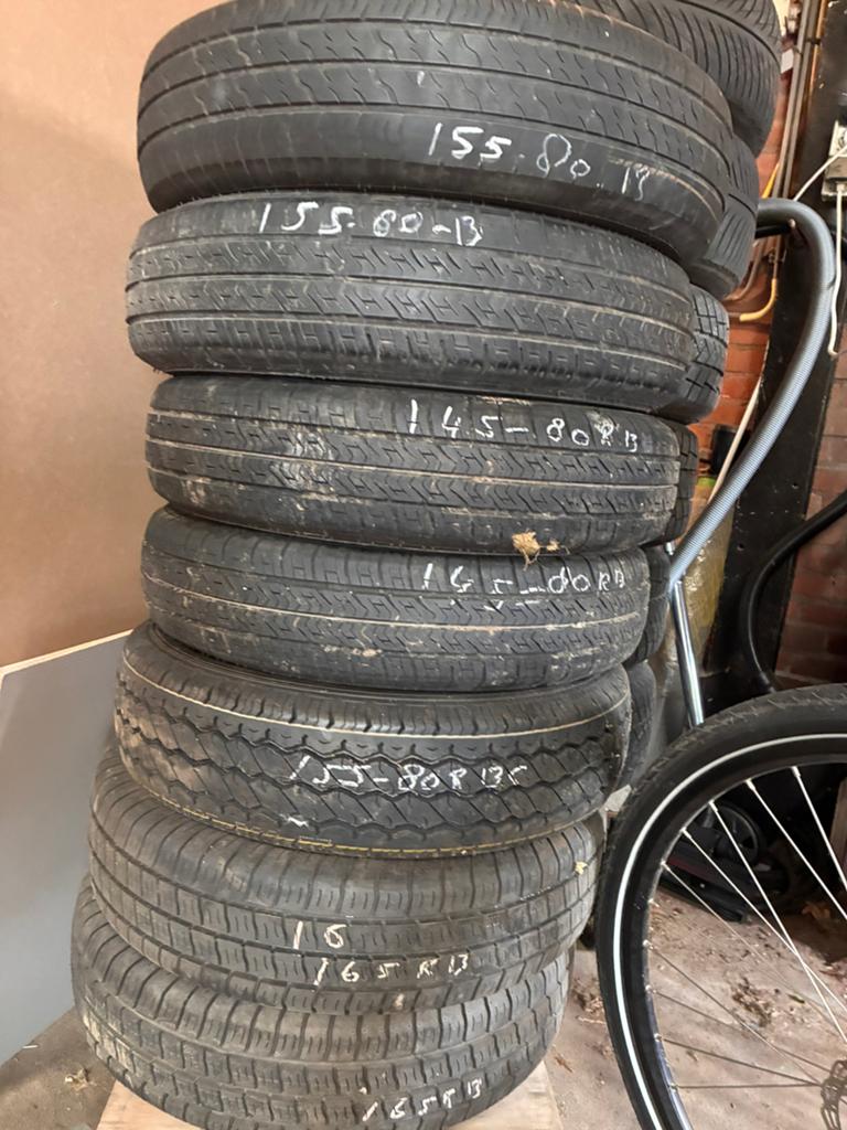 Aanhangwagen banden gebruikt diverse maten zonder velg, Auto diversen, Ophalen, Gebruikt
