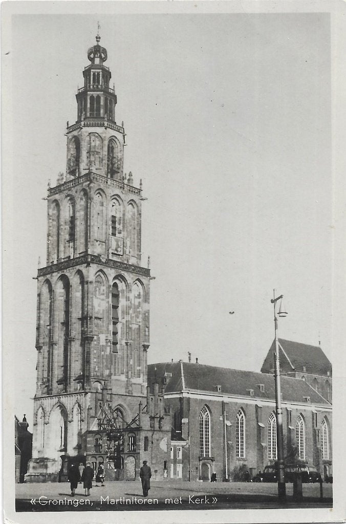 AK Groningingen - Martinitoren met Kerk, Verzenden, 1940 tot 1960, Gelopen, Groningen