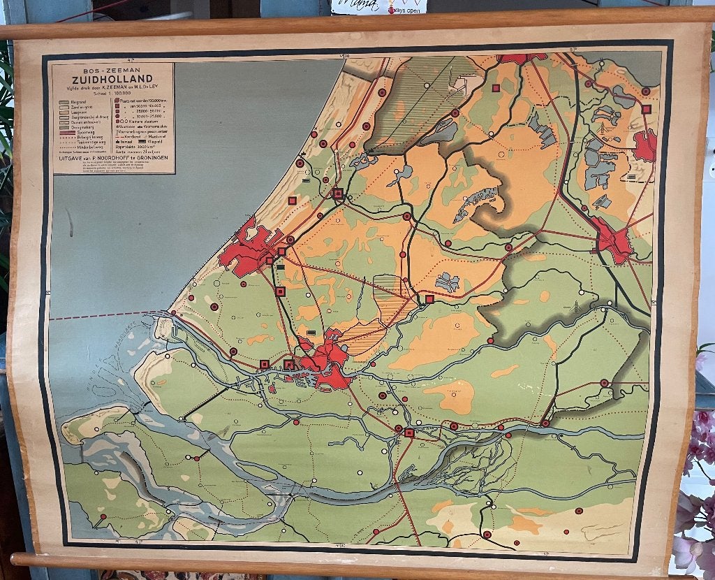 Oude schoolkaart, Antiek en Kunst, Antiek | Schoolplaten, Ophalen, Aardrijkskunde