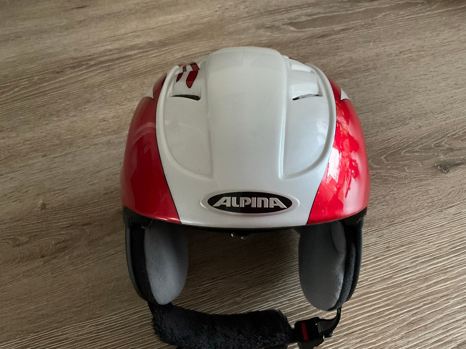 Alpina skihelm rood/wit - Maat 54-57 cm, Gebruikt, Overige typen, Skiën, Minder dan 100 cm