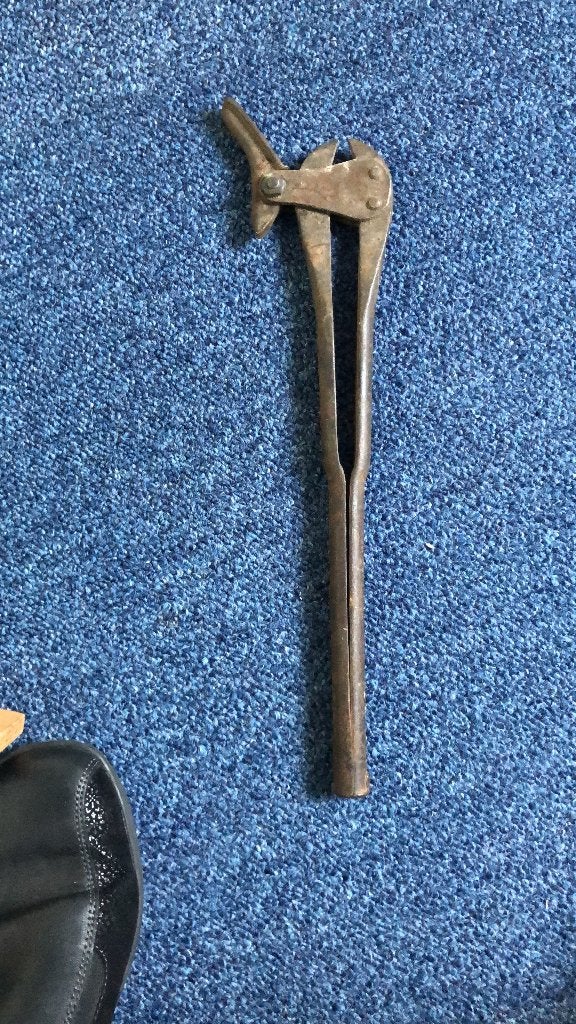 Oud handgereedschap tang hoefijzernagel trekker lengte 33 cm, Ophalen of Verzenden