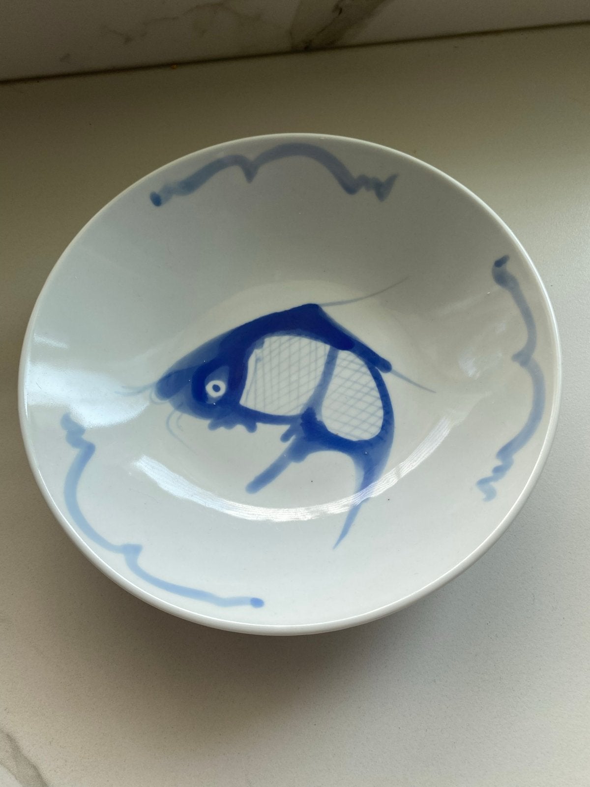 Vintage Chinese Raoping kom met visdecoratie, Ophalen of Verzenden