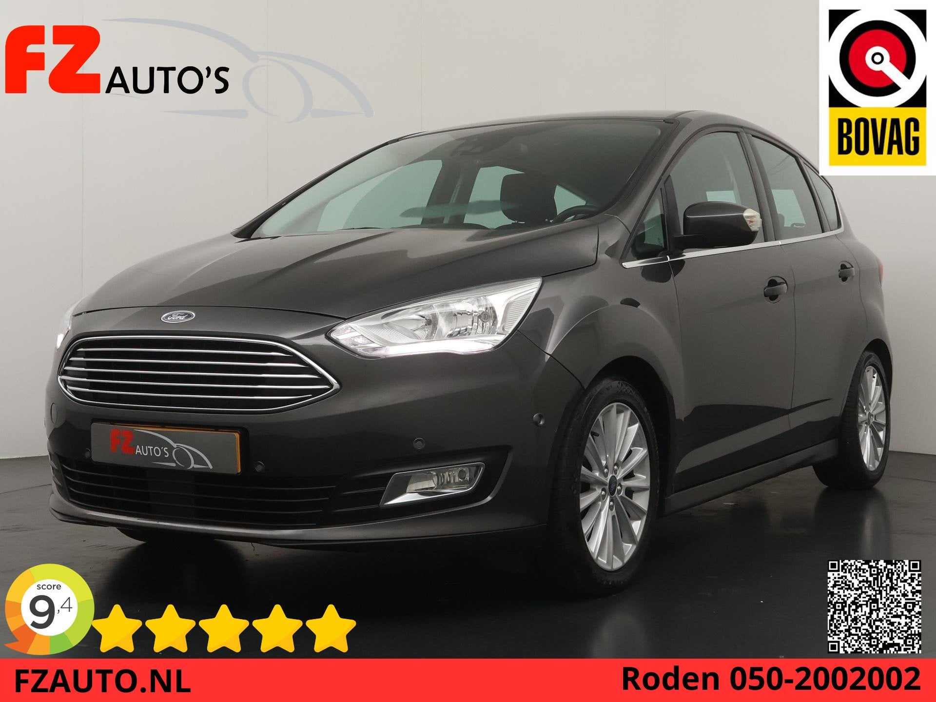 Ford C-Max 1.0 Titanium - Navigatie - Trekhaak - Climate Con, Auto's, Voorwielaandrijving, Gebruikt, Euro 6, Automatische klimaatregeling