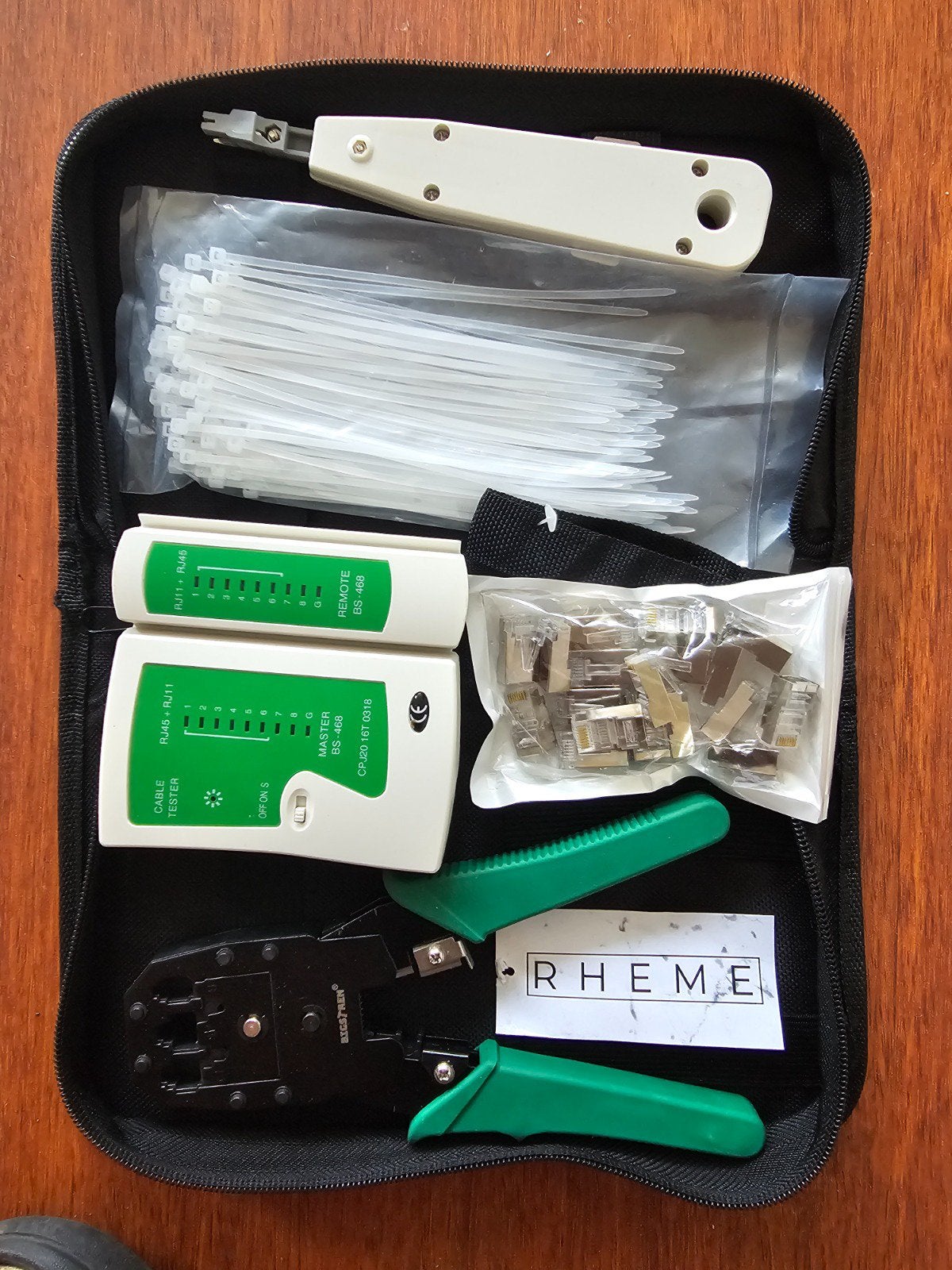 Rheme Netwerkkabel Tester & Krimptang Set (In Etui), Ophalen of Verzenden, Zo goed als nieuw