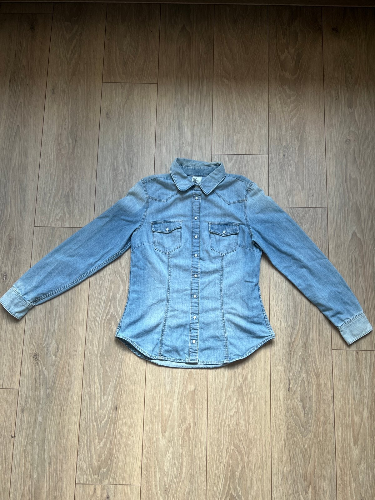 Spijkeroverhemd/-blouse - H&M - maat 38 (M), Ophalen of Verzenden, Zo goed als nieuw, Maat 38/40 (M), Blauw