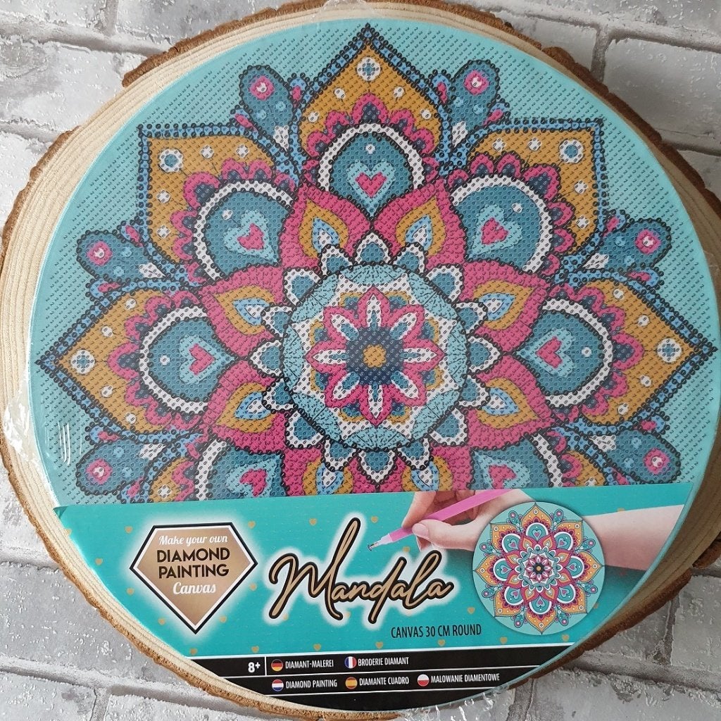 Diamond painting Mandala rond blauw  Zelf maken DIY Kit, D, Nieuw, Ophalen of Verzenden, D