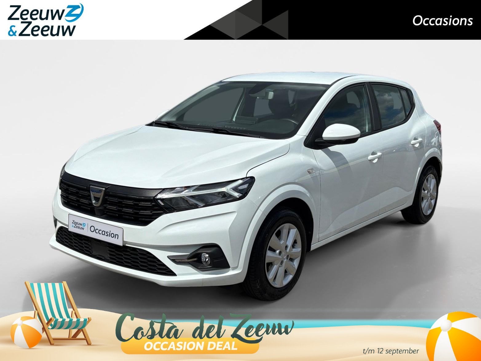 Dacia Sandero 90PK TCe Comfort | 1e eigenaar | Navi | Parkee, Auto's, 12 maanden, Stof, Wit, Origineel Nederlands