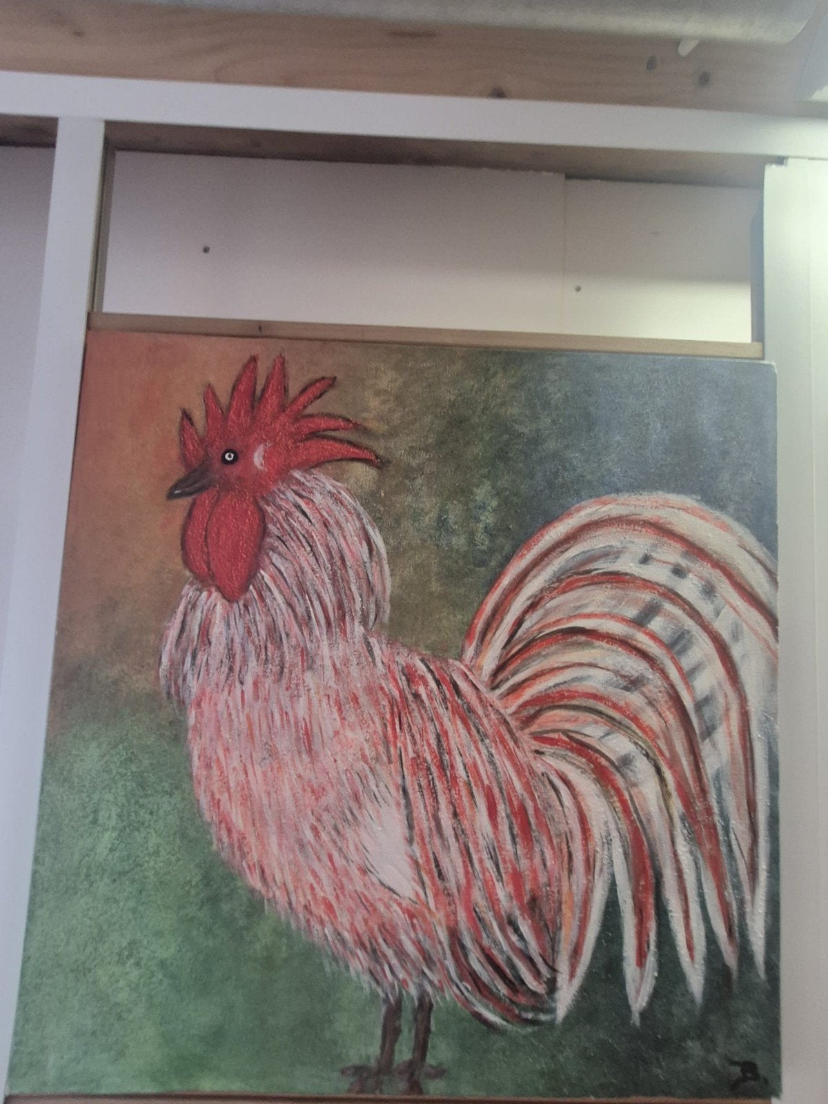 Schilderij haan, Antiek en Kunst, Ophalen