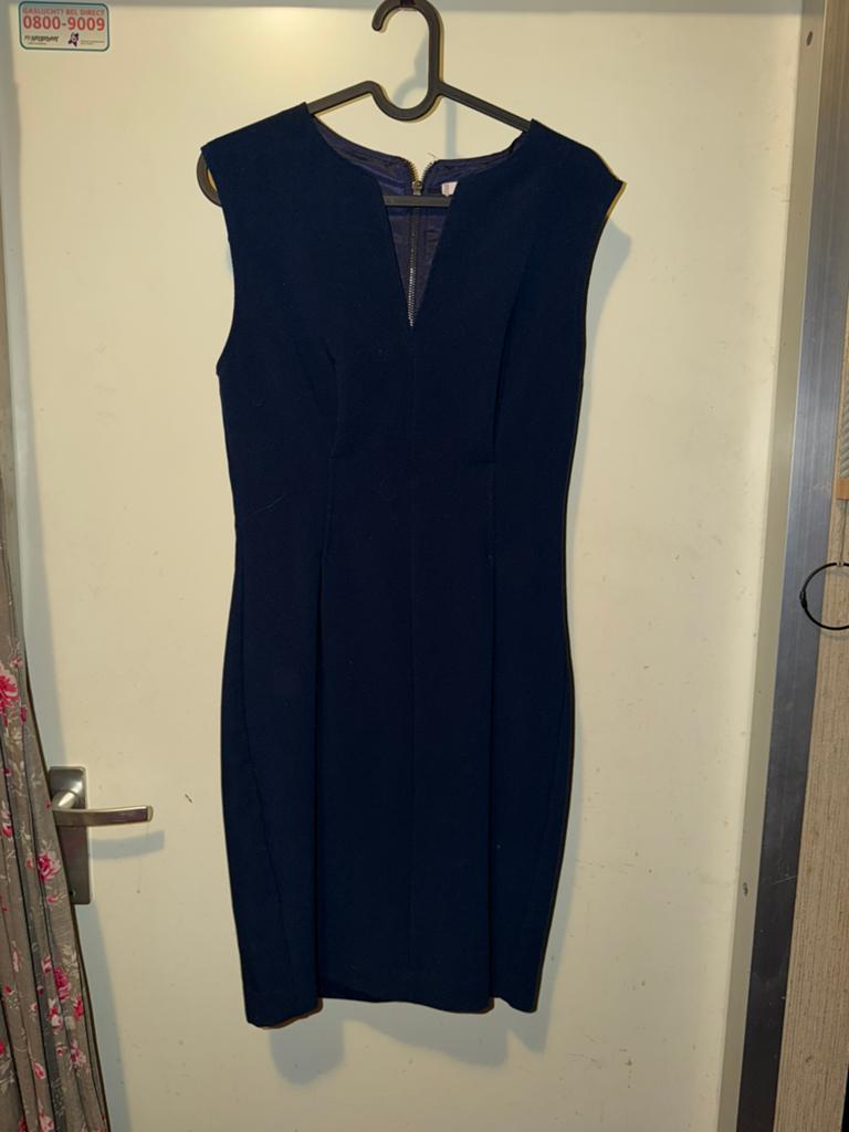 Blauwe Mango Jurk Mt S/M, Kleding | Dames, Gelegenheidskleding, Zo goed als nieuw, Blauw, Ophalen of Verzenden