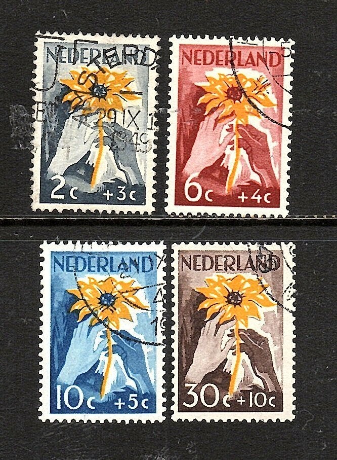 834Nvph 538-541 niwin zegels 1949 gebruikt zie scan., Ophalen of Verzenden, T/m 1940, Gestempeld