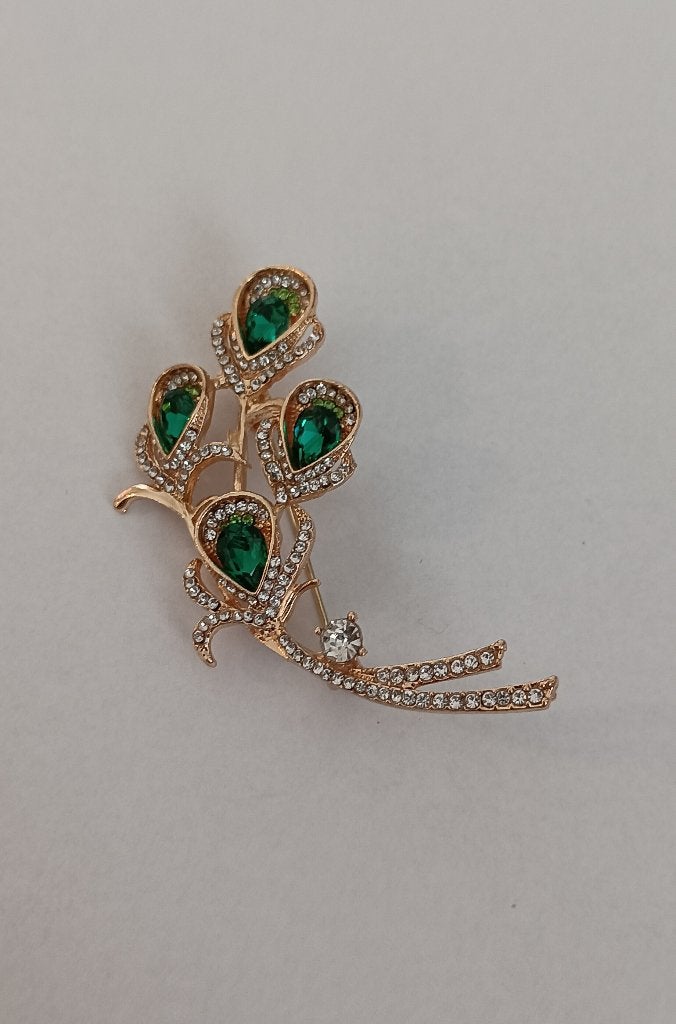 Pauwenveer broche, Overige materialen, 4 tot 7 cm, Overige kleuren, Nieuw