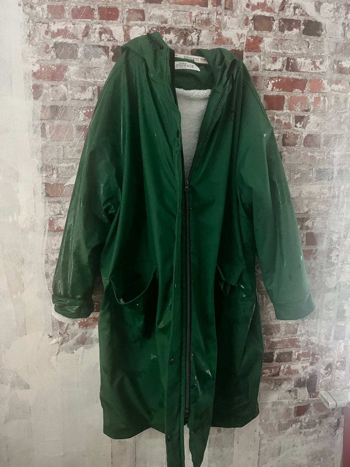Studio Untold Groene Regenjas met Teddy Voering - Maat 58/60, Ophalen of Verzenden, Zo goed als nieuw, Overige maten, Groen