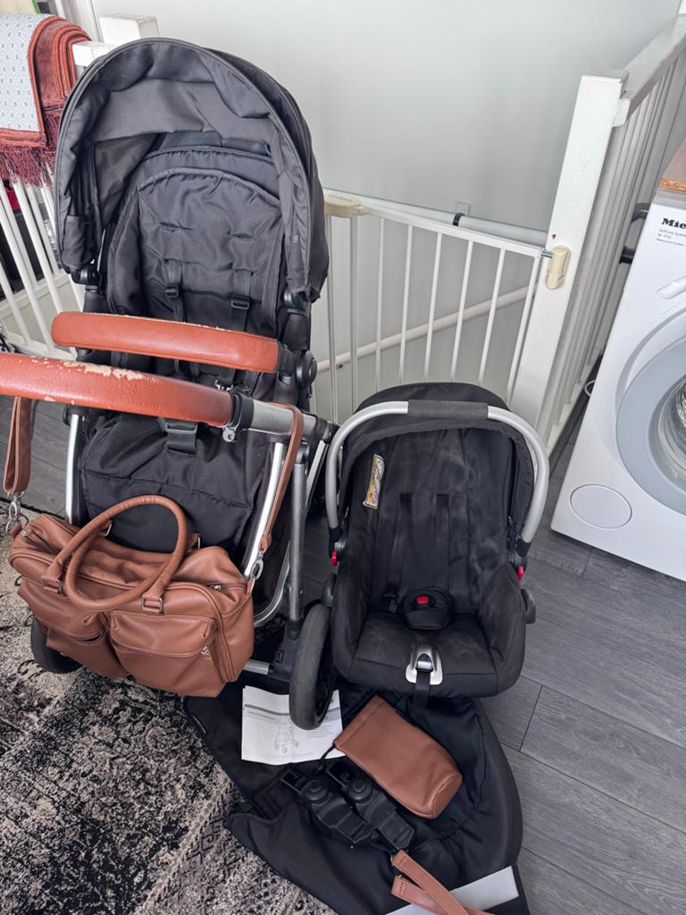 Kinderwagen met wieg en autostoeltje, Overige merken, Gebruikt, Ophalen of Verzenden, Combiwagen