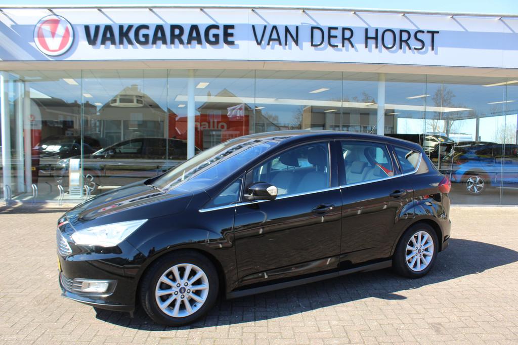 Ford C-MAX 1.0-125pk Titanium. Goed onderhouden hoogzitter !, Auto's, Voorwielaandrijving, 12 maanden, Stof, Gebruikt