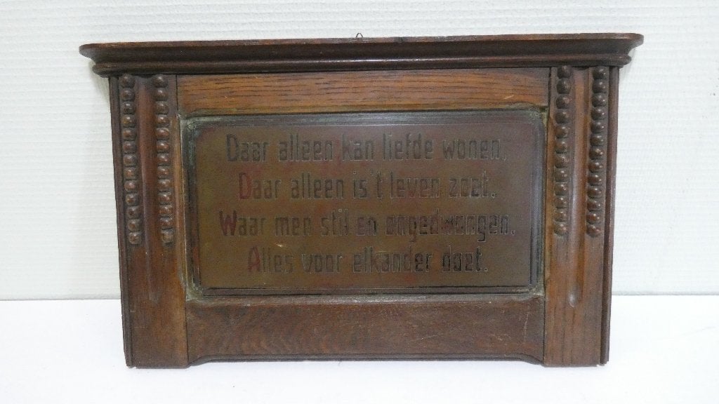 Jaren 20 - Nederlands spreuken bord [2093], Ophalen of Verzenden