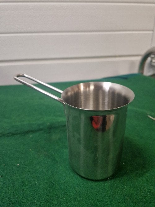Rvs gietbeker, zgan, Ophalen of Verzenden, 'T Olde Gre-j, Info@toldegrej.nl, Endepoelstraat 20f Didam