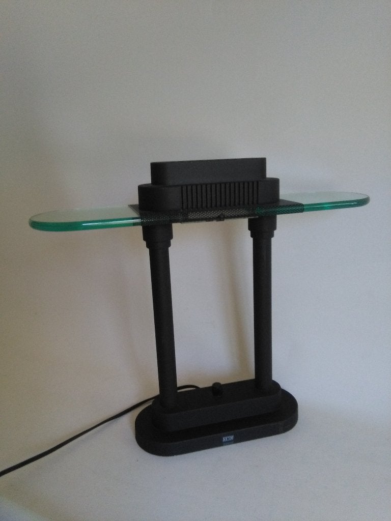 vintage tafellamp  sonneman 80's design lamp, Bureaulamp, Ophalen of Verzenden, Zo goed als nieuw, Glas