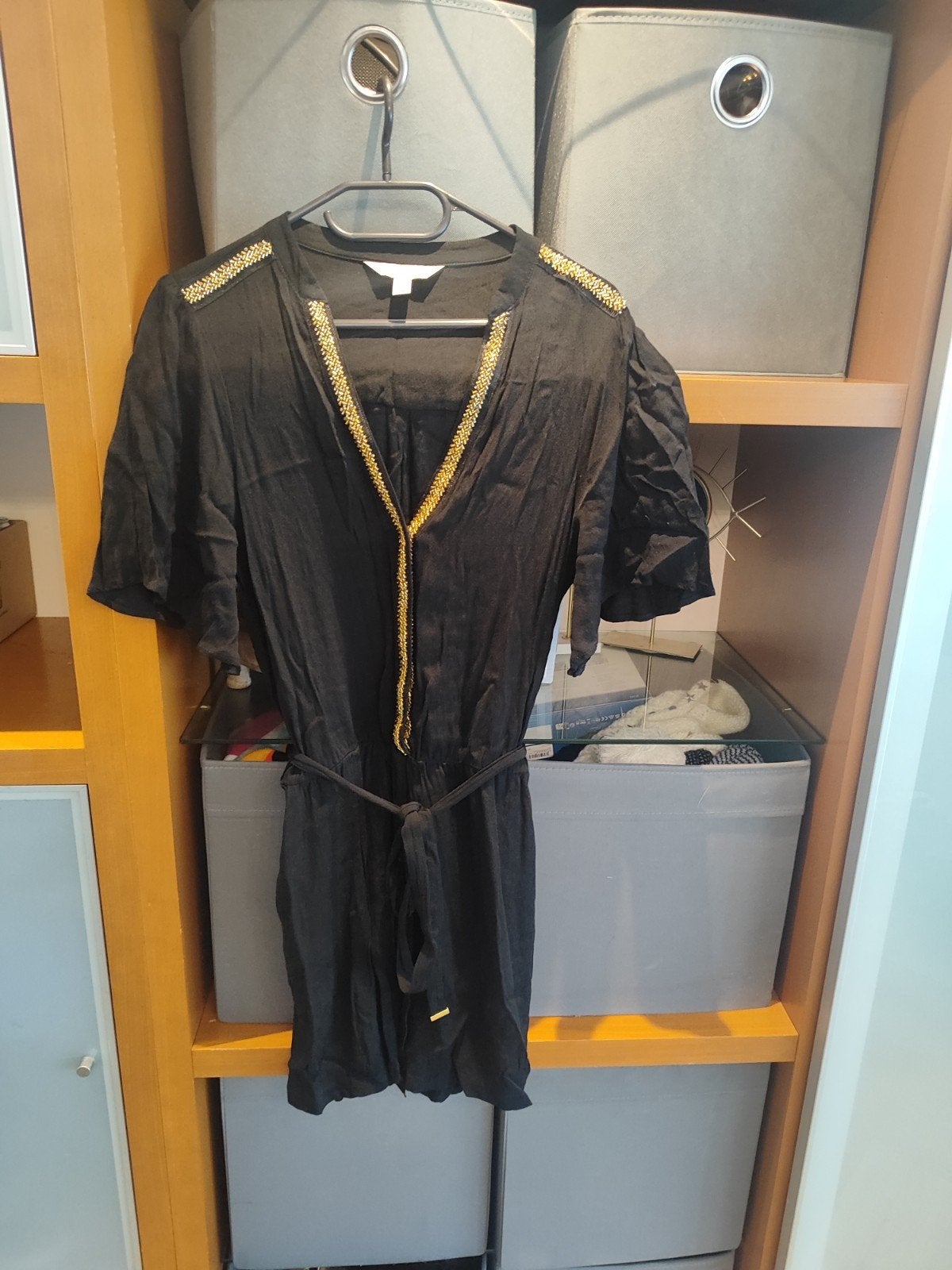 love & roses jumpsuit 42 zwart, Kleding | Dames, Ophalen of Verzenden, Zo goed als nieuw, Maat 42/44 (L), Zwart