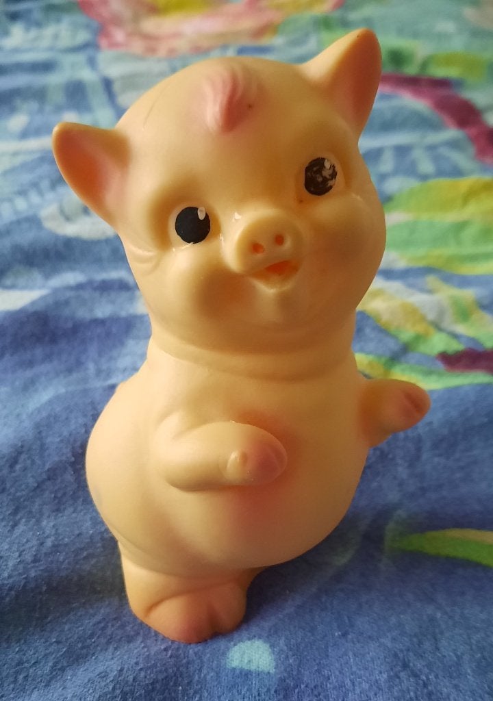 speelgoed varkentje plastic met piep, Verzamelen, Ophalen of Verzenden, Overige typen