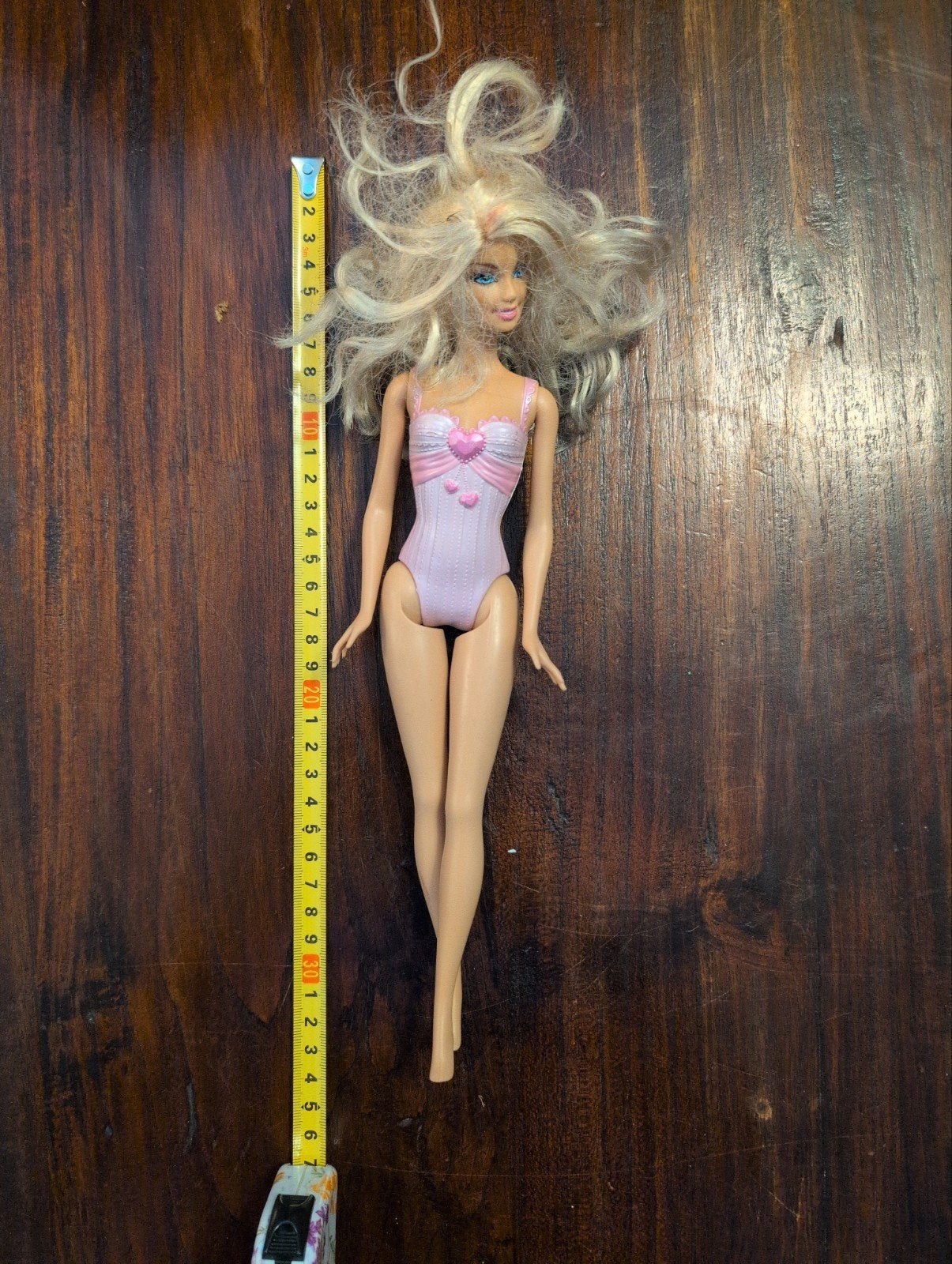 Barbie pop met blond haar en roze badpak, Ophalen of Verzenden, Gebruikt, Barbie