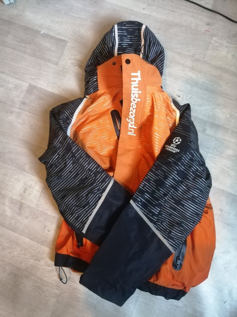 Originele Thuisbezorgd 3-in-1 jas, Ophalen of Verzenden, Zo goed als nieuw, Maat 52/54 (L), Oranje