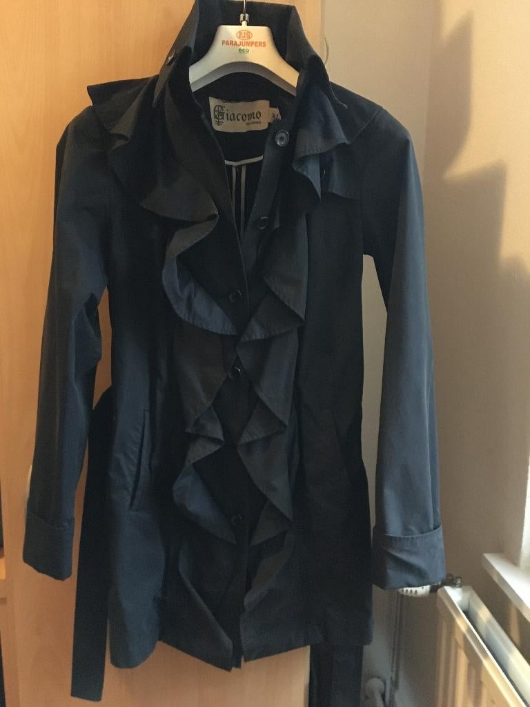 Giacomo. Trenchcoat. Donkerblauw. Maat M, Maat 38/40 (M), Blauw, Ophalen of Verzenden, Zo goed als nieuw