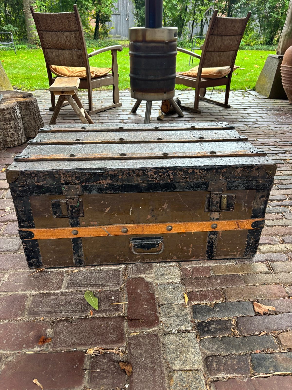 Antieke Deken Kist / Reiskoffer - Vintage Opbergkist, Gebruikt, 100 tot 150 cm, Ophalen of Verzenden, 75 tot 100 cm