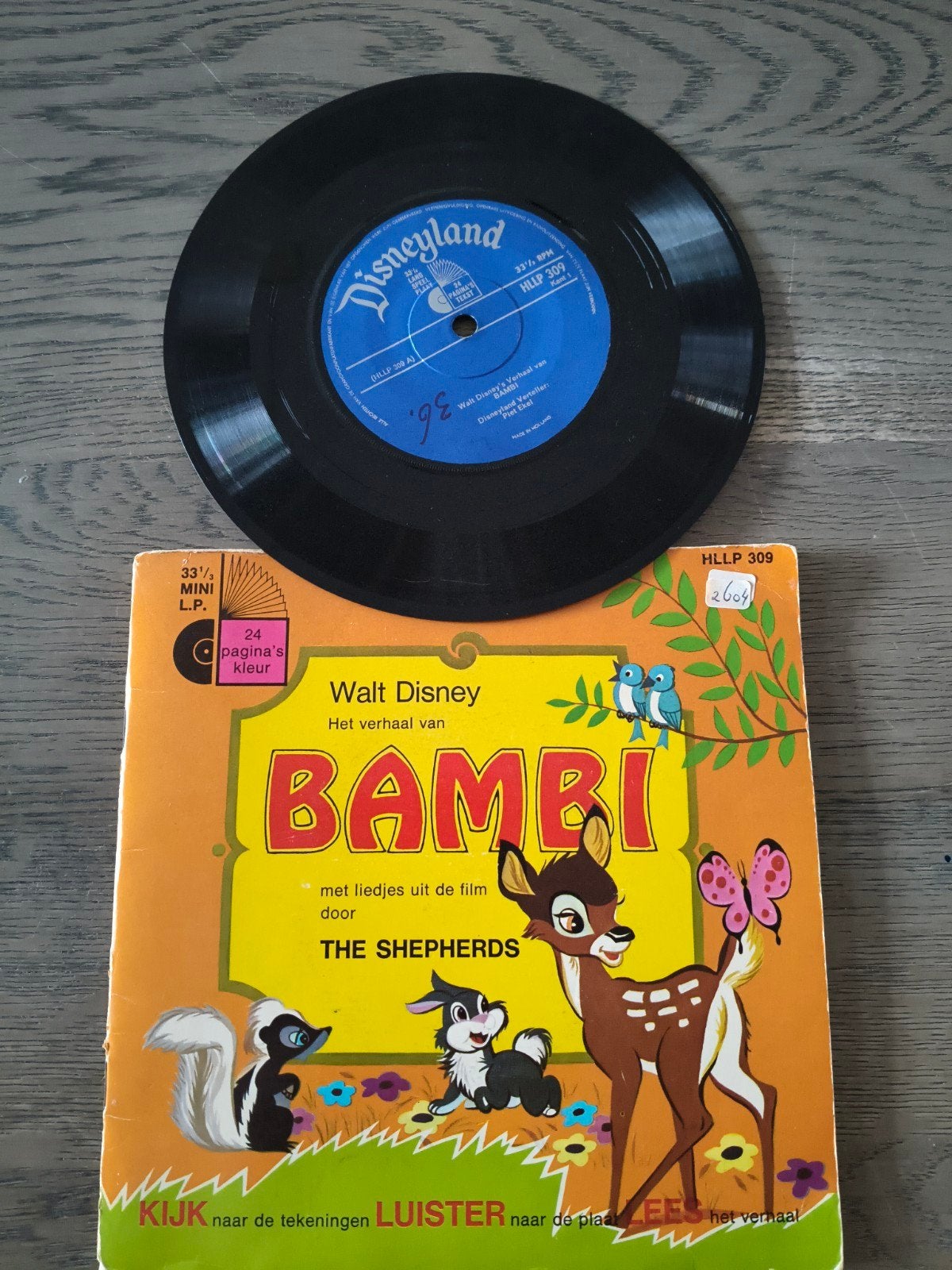 Walt Disney Bambi - Luisterboek met LP (Disneyland), LP, Gebruikt, 6 tot 9 jaar, 7 inch