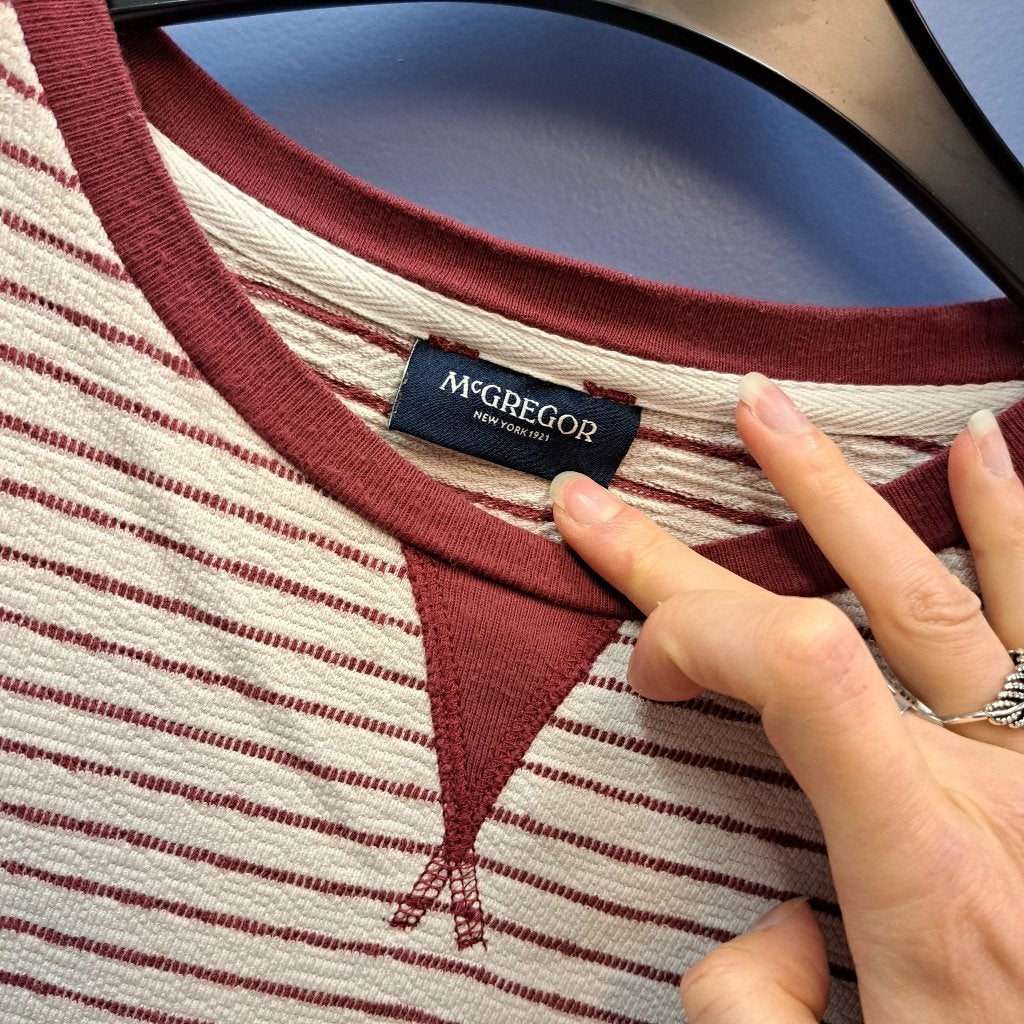 McGregor trui / dikkere longsleeve creme rood mt M nr 43647, Kleding | Heren, Truien en Vesten, ., Ophalen of Verzenden, Zo goed als nieuw