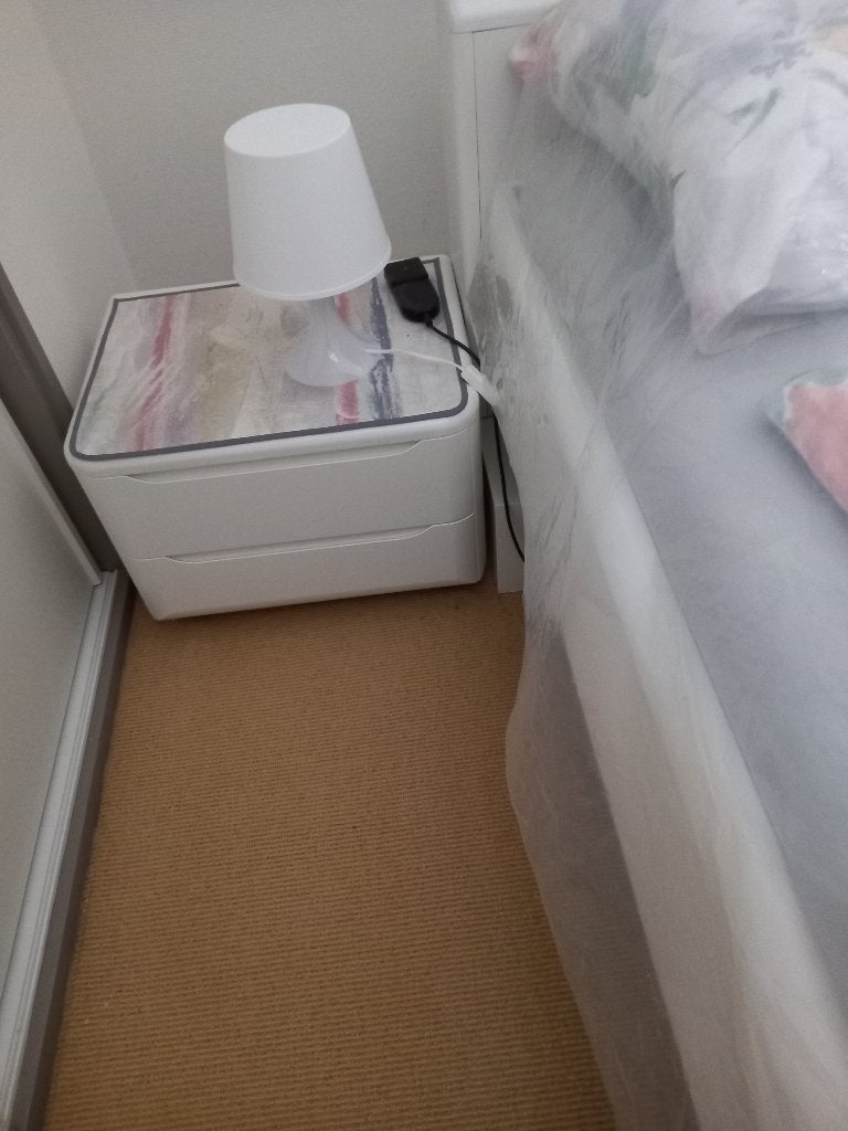 Bed 2 persoons, Huis en Inrichting, Slaapkamer | Bedden, Zo goed als nieuw, Tweepersoons, 90 cm, 200 cm, Hout, Wit, Verstelbaar