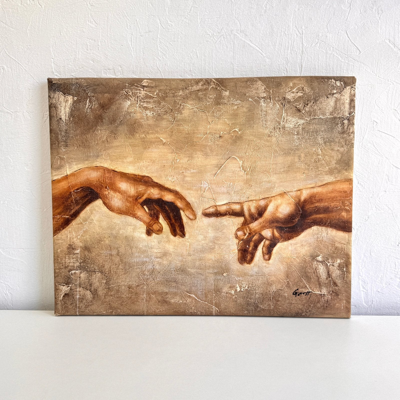 Handgeschilderd Schilderij op Canvas | De Schepping van Adam, Ophalen of Verzenden